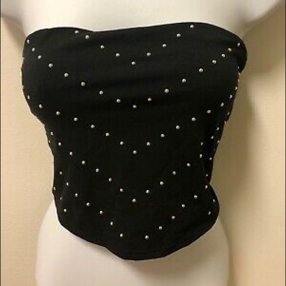 PINK Victoria's Secret Tops - Pink Black Studded Tube Top